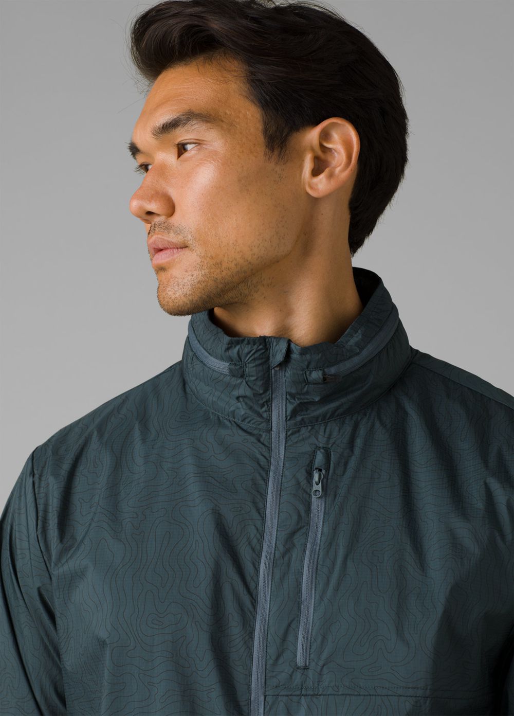 Grey Blue Men's PrAna Transit Range Jackets | 62985-LOXB