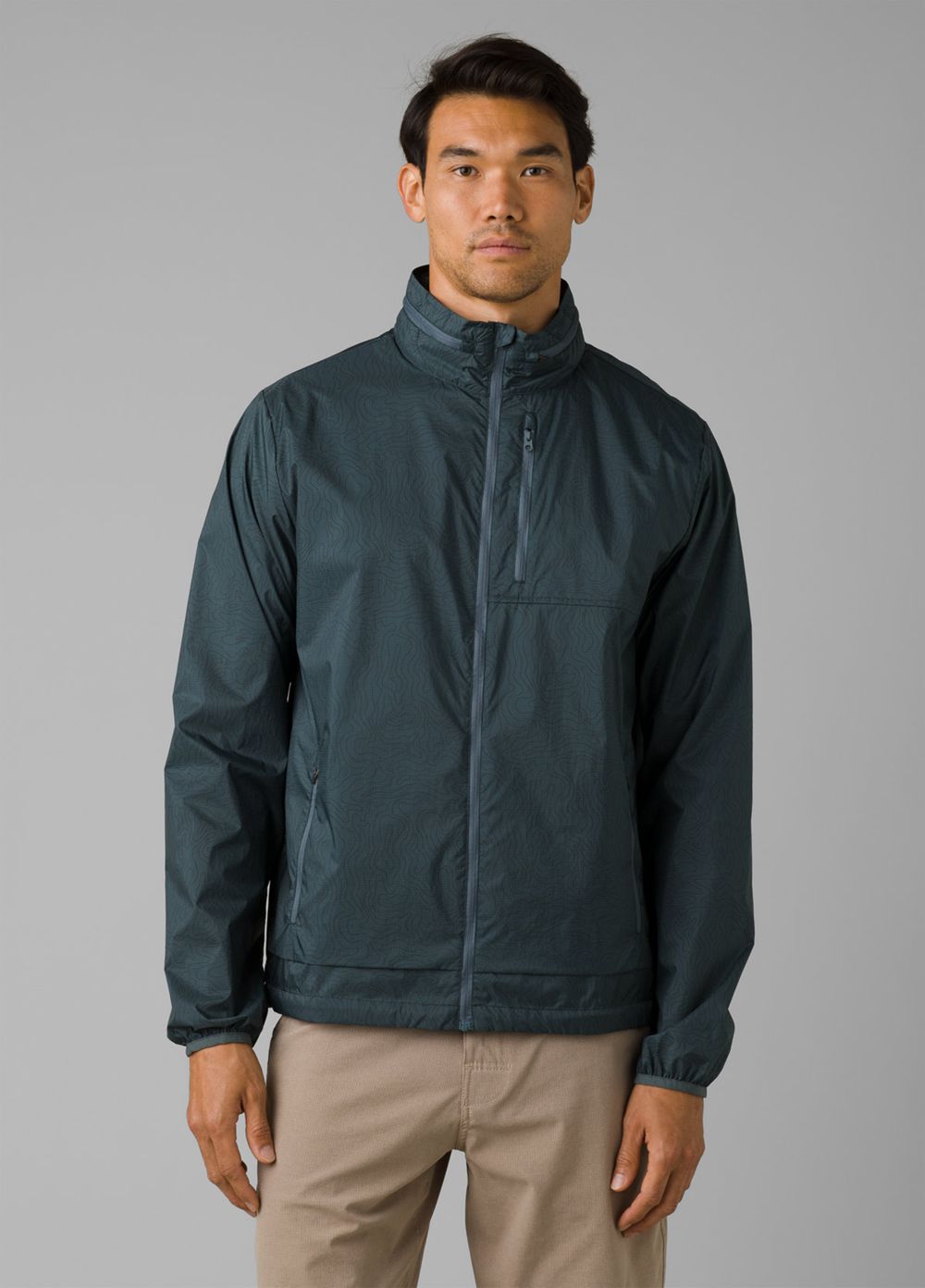 Grey Blue Men\'s PrAna Transit Range Jackets | 62985-LOXB