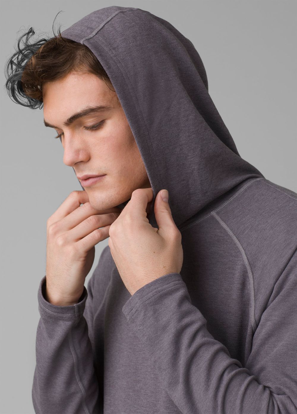 Grey Men's PrAna Altitude Tracker Hoodie | 20968-NOIU