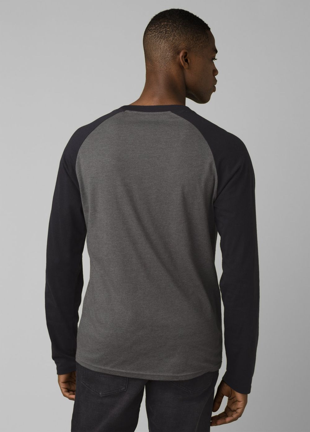 Grey Men's PrAna Baseball Raglan T-Shirts | 57903-VRTL