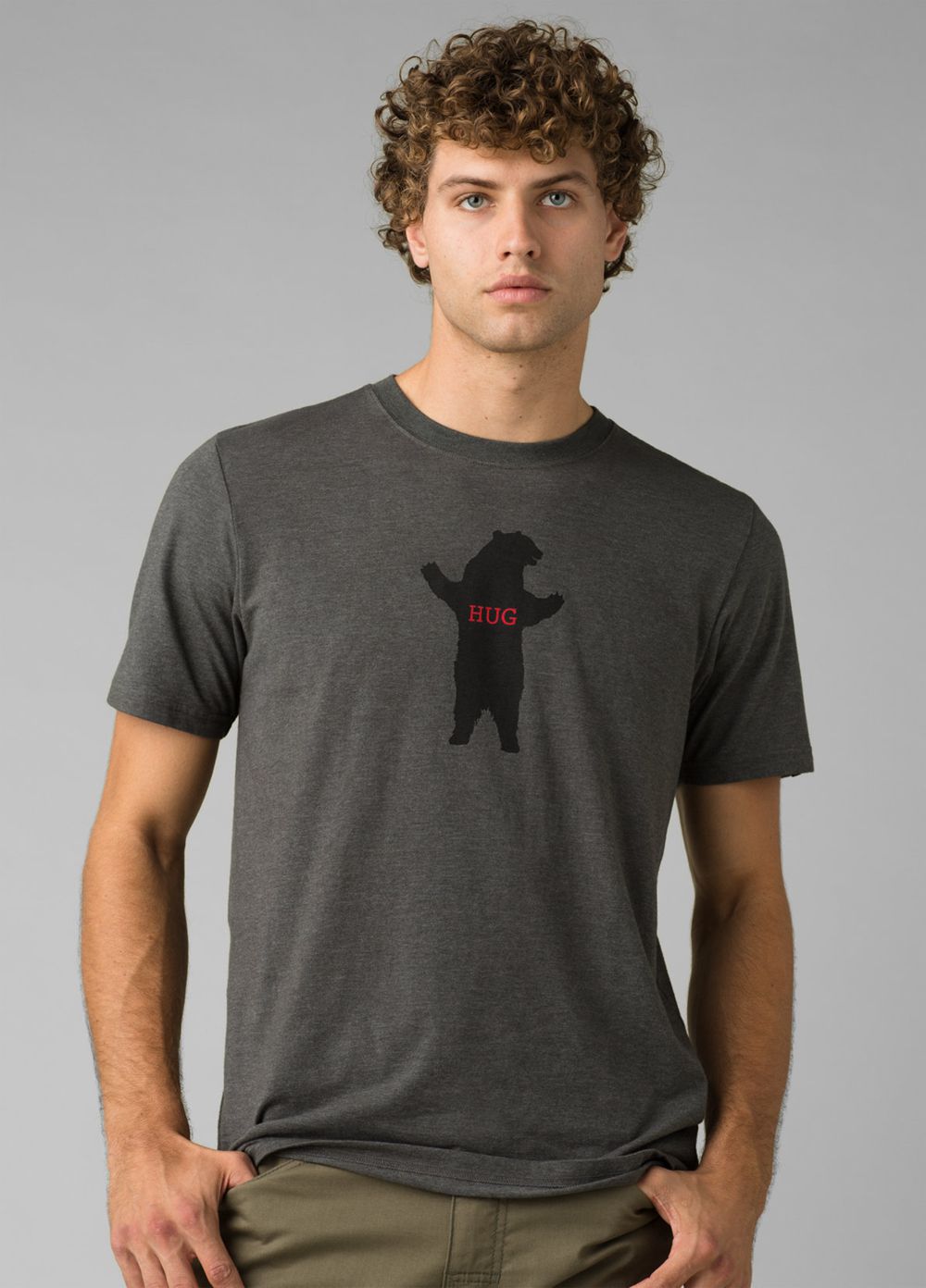 Grey Men\'s PrAna Bear Squeeze Journeyman T-Shirts | 38065-JIVO