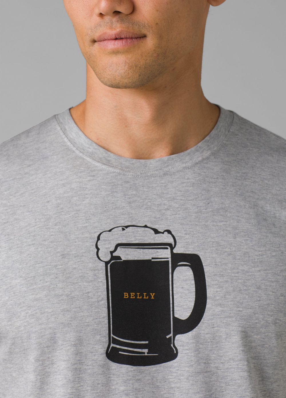 Grey Men's PrAna Beer Belly Journeyman T-Shirts | 21059-RLNZ