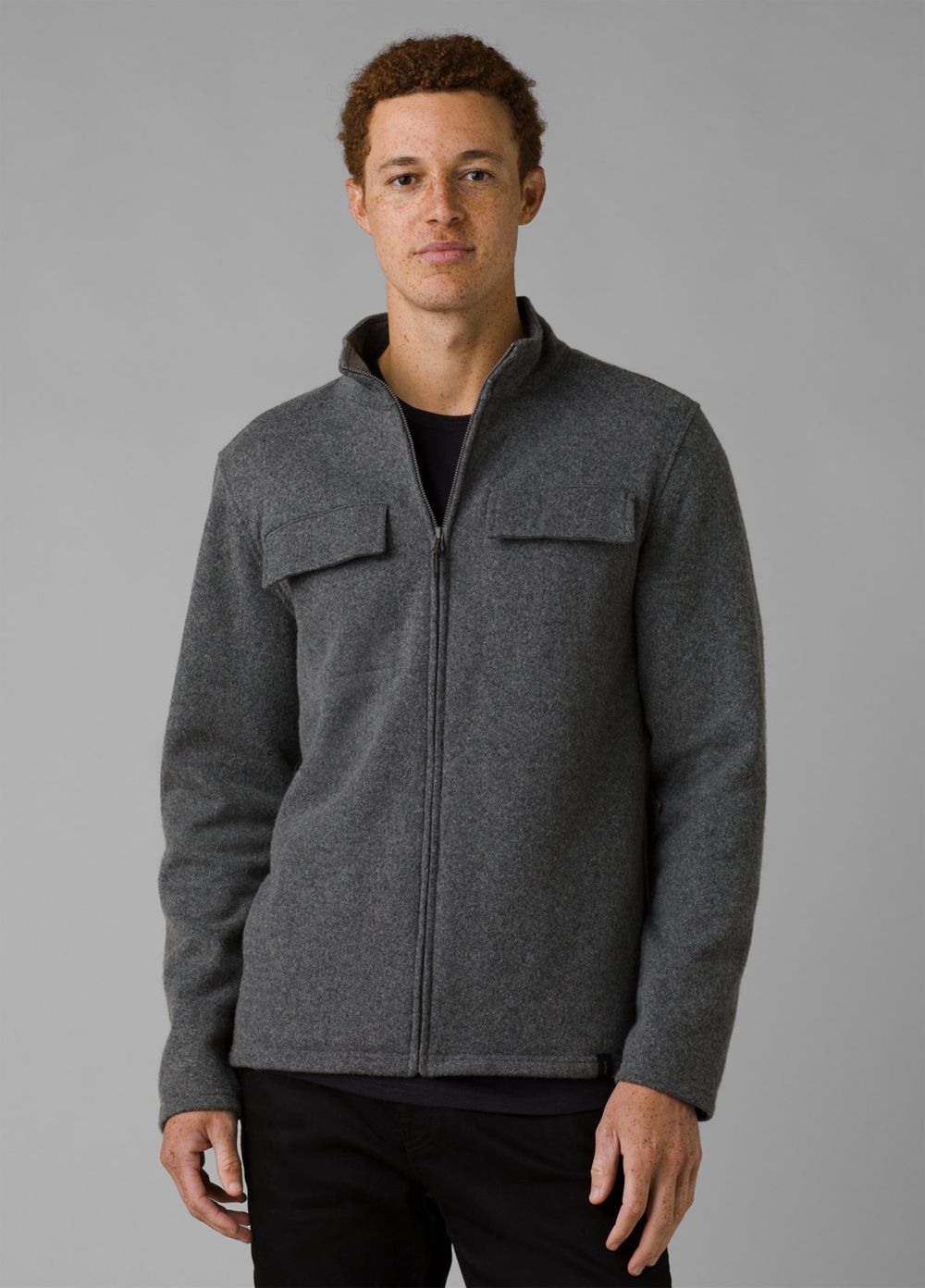 Grey Men's PrAna Brookland Sweater Jackets | 16793-DVPL