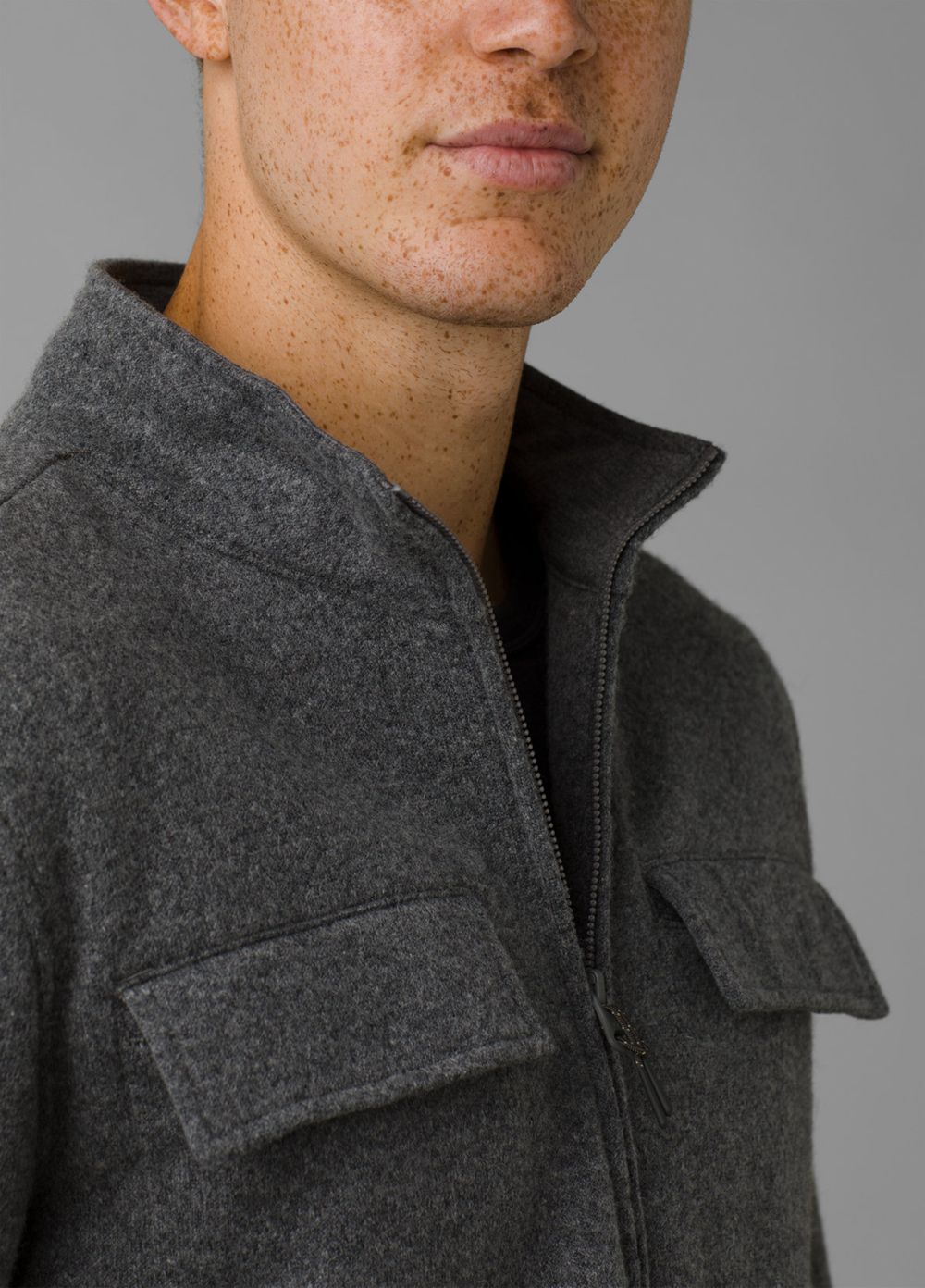 Grey Men's PrAna Brookland Sweater Jackets | 16793-DVPL