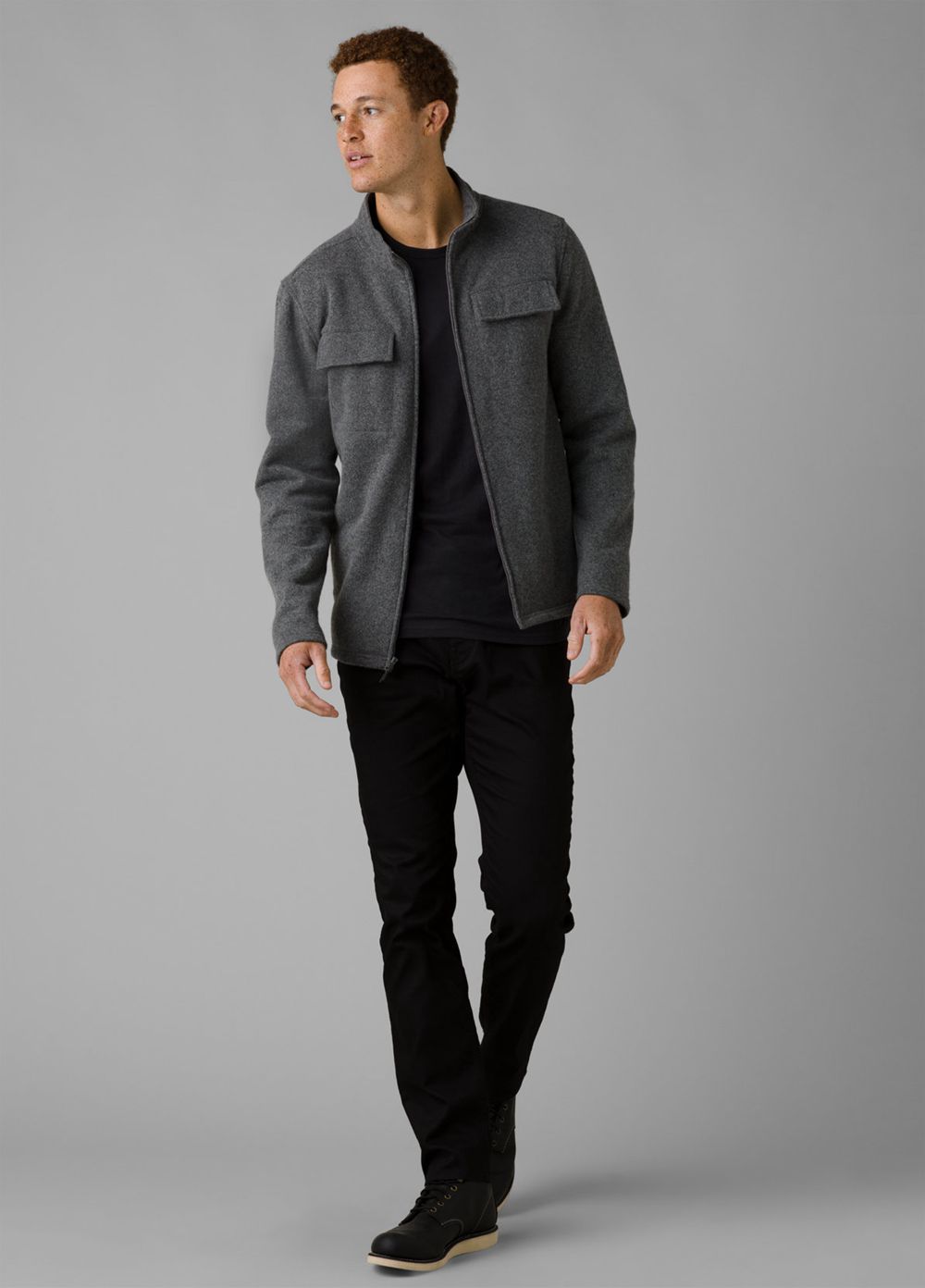 Grey Men's PrAna Brookland Sweater Jackets | 16793-DVPL