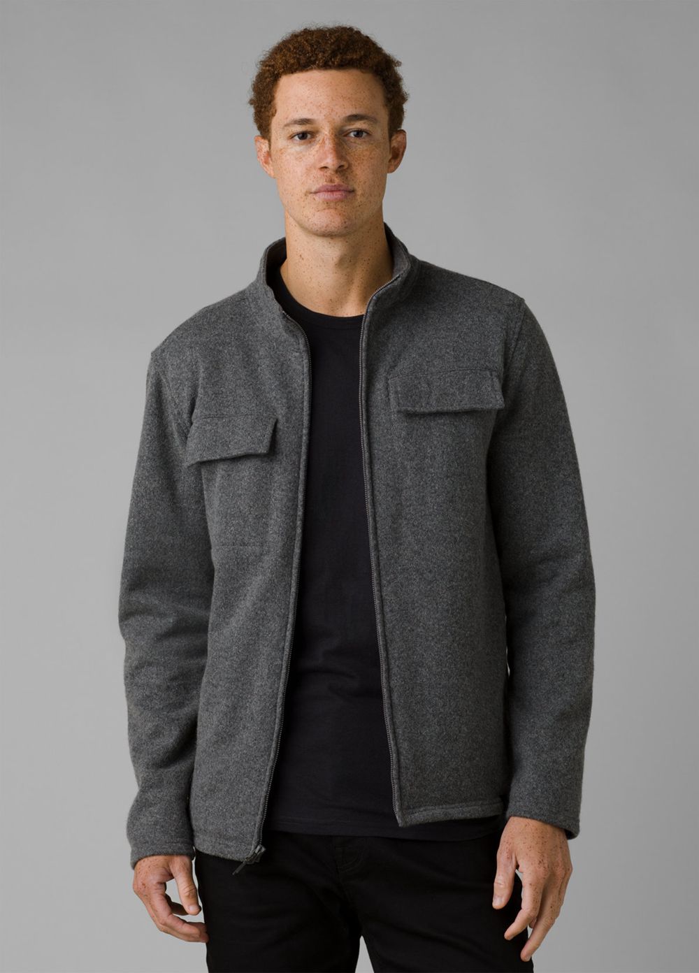 Grey Men\'s PrAna Brookland Sweater Jackets | 16793-DVPL