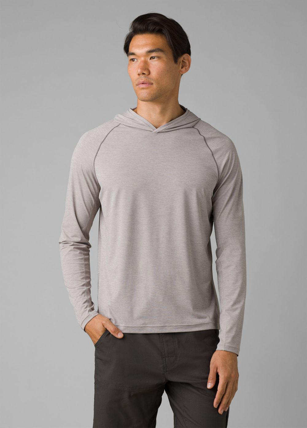 Grey Men\'s PrAna Calder Hoodie | 87342-JFVL