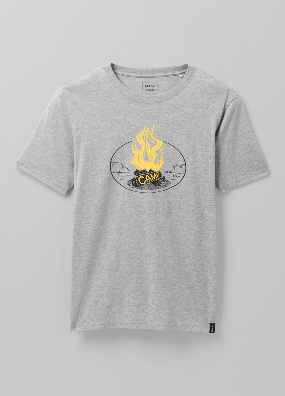 Grey Men's PrAna Camp Fire Journeyman 2 T-Shirts | 78532-XNSR