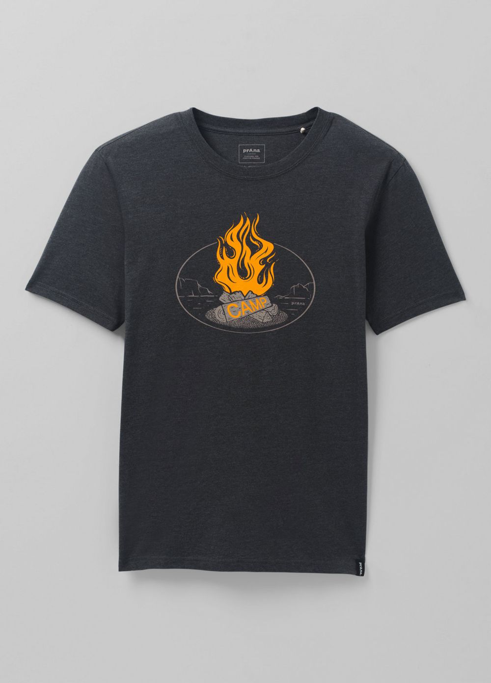 Grey Men's PrAna Camp Fire Journeyman 2 T-Shirts | 83706-FOAE