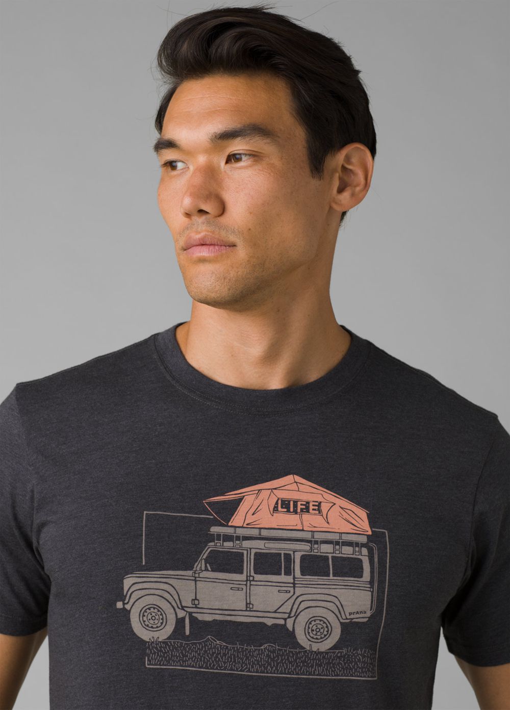 Grey Men's PrAna Camp Life Journeyman T-Shirts | 38024-ZWRM