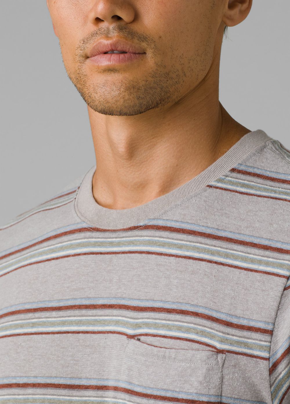 Grey Men's PrAna Cardiff Short Sleeve Pocket T-Shirts | 80417-MRCW