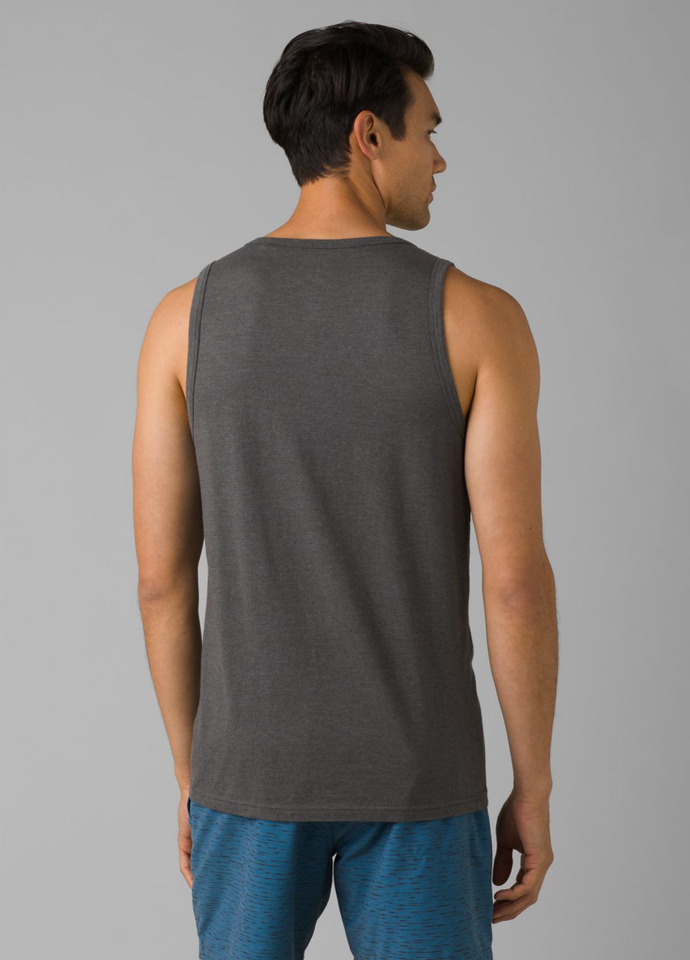 Grey Men's PrAna Cotton Tank Top | 93640-NOMY