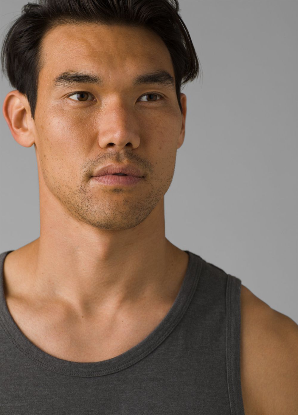 Grey Men's PrAna Cotton Tank Top | 93640-NOMY