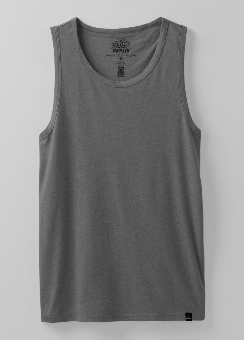 Grey Men's PrAna Cotton Tank Top | 93640-NOMY