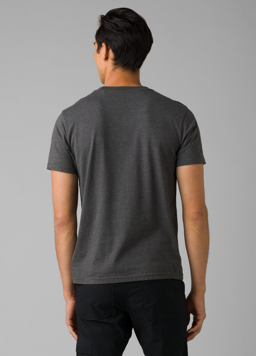 Grey Men's PrAna Crew T-Shirts | 37208-FJWC