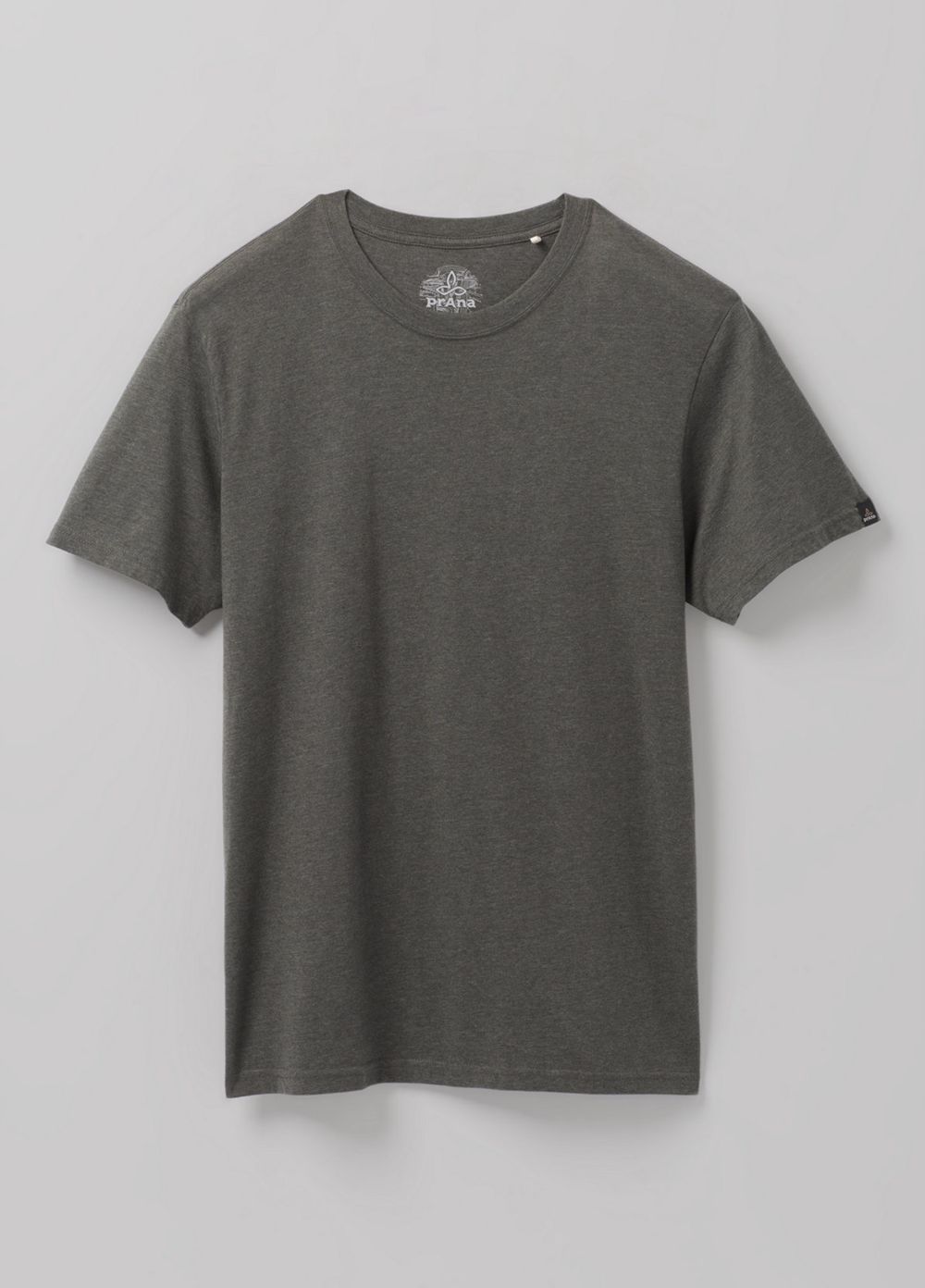 Grey Men's PrAna Crew T-Shirts | 37208-FJWC