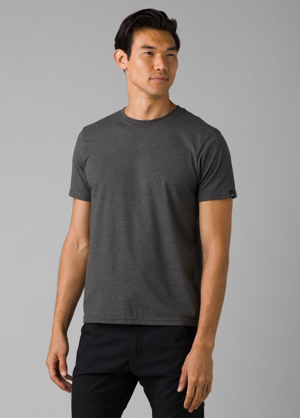 Grey Men\'s PrAna Crew T-Shirts | 37208-FJWC