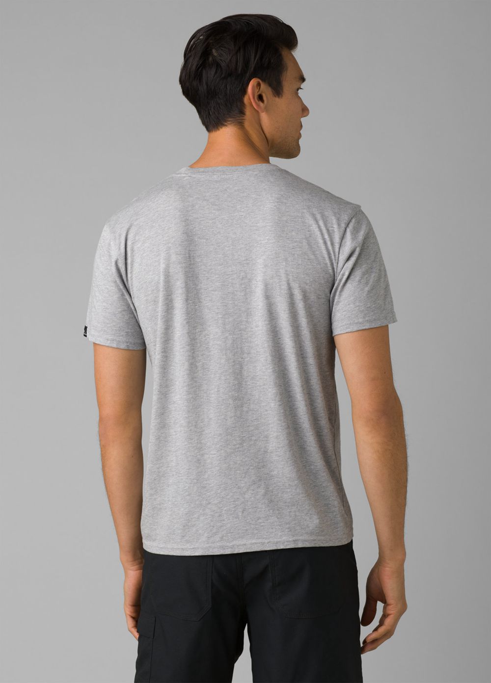 Grey Men's PrAna Crew T-Shirts | 73684-KEVG