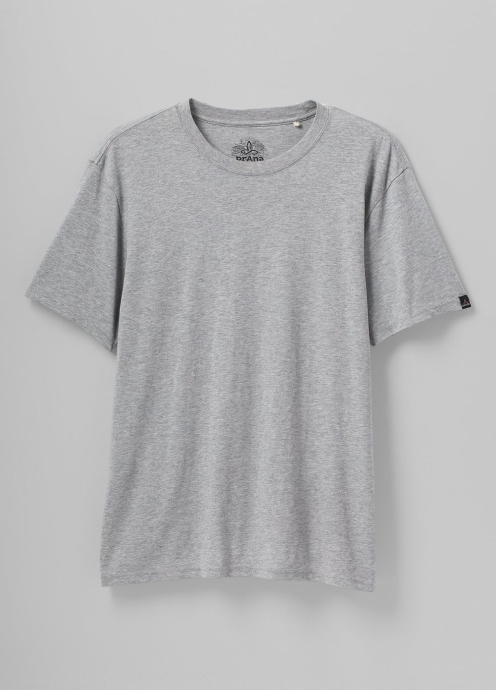 Grey Men's PrAna Crew T-Shirts | 73684-KEVG