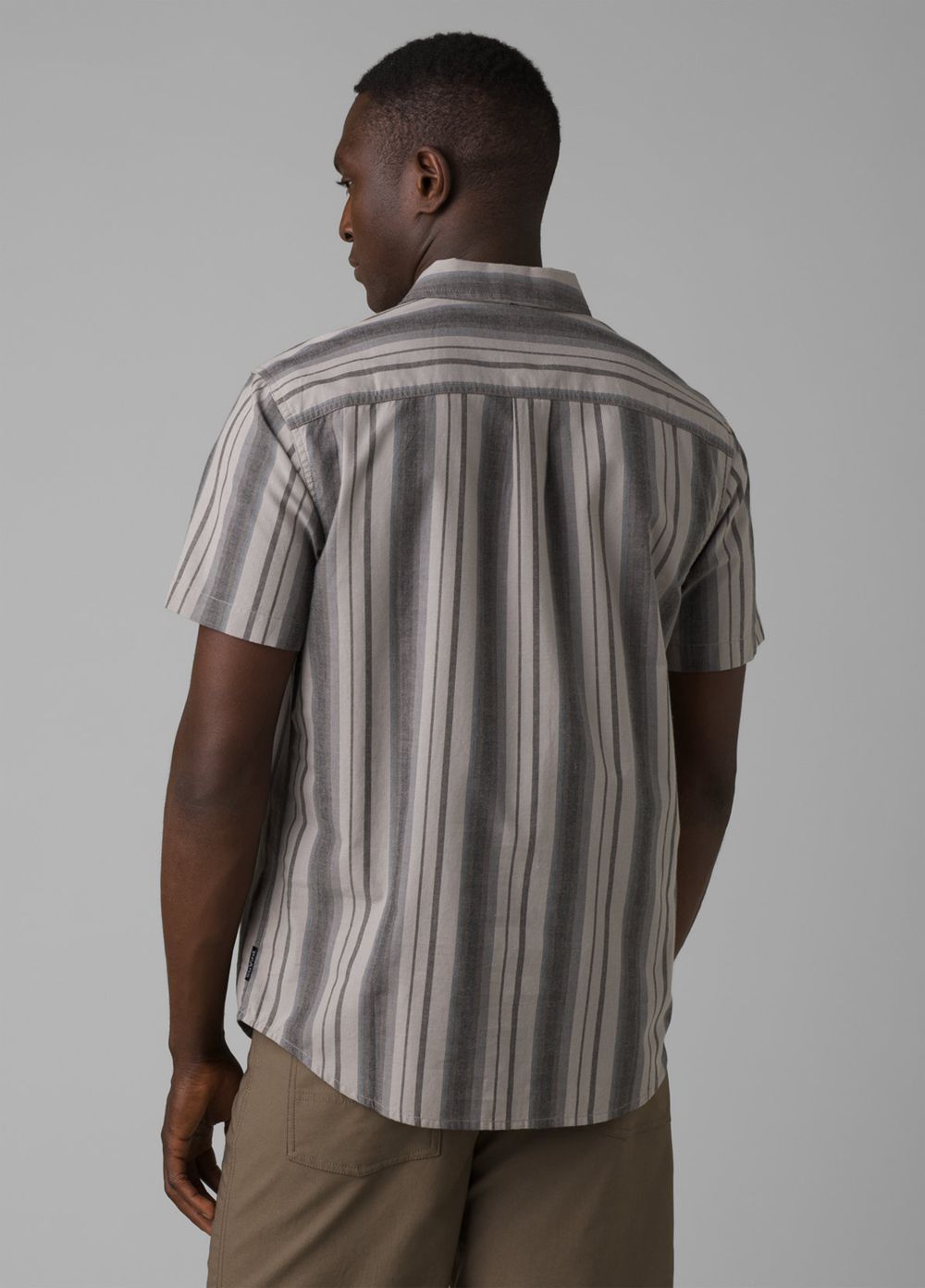 Grey Men's PrAna Groveland Shirts | 06724-NKOH