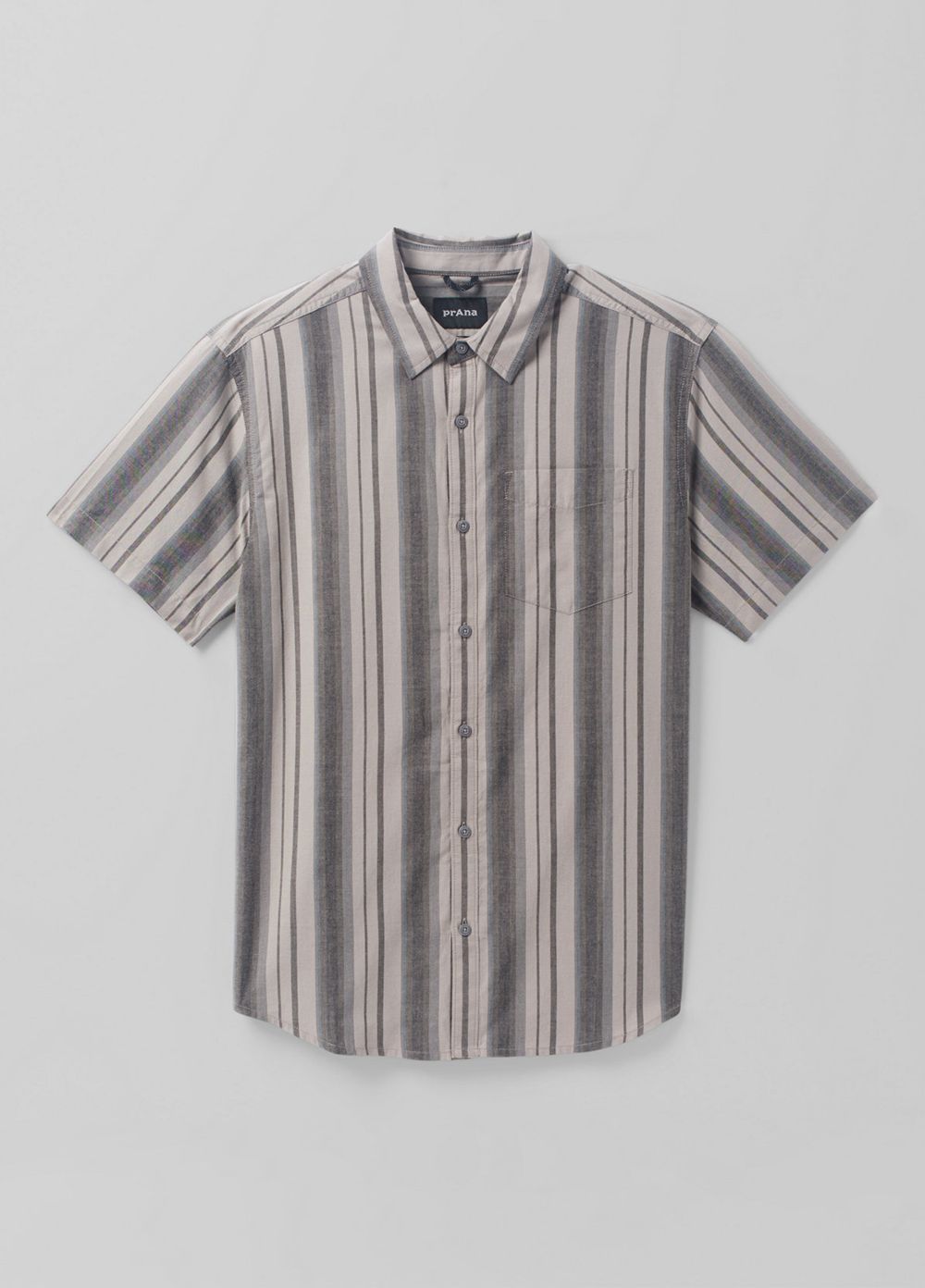 Grey Men's PrAna Groveland Shirts | 06724-NKOH