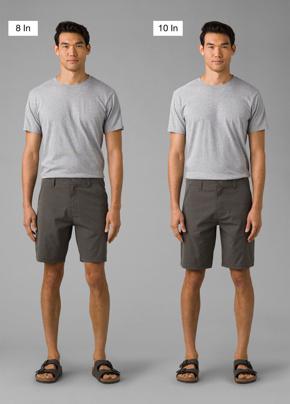 Grey Men's PrAna Hybridizer Shorts | 16238-MGAO