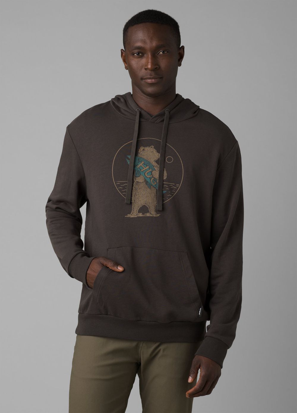 Grey Men\'s PrAna Journeyman Hoodie | 50641-WHOF