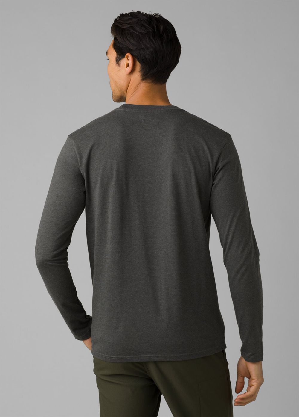 Grey Men's PrAna Journeyman Long Sleeve T-Shirts | 78130-MERP