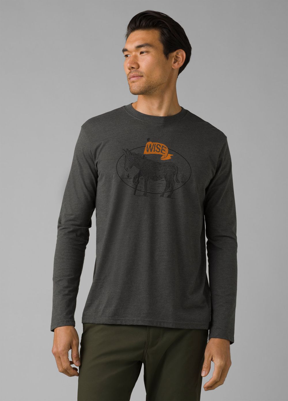 Grey Men\'s PrAna Journeyman Long Sleeve T-Shirts | 78130-MERP