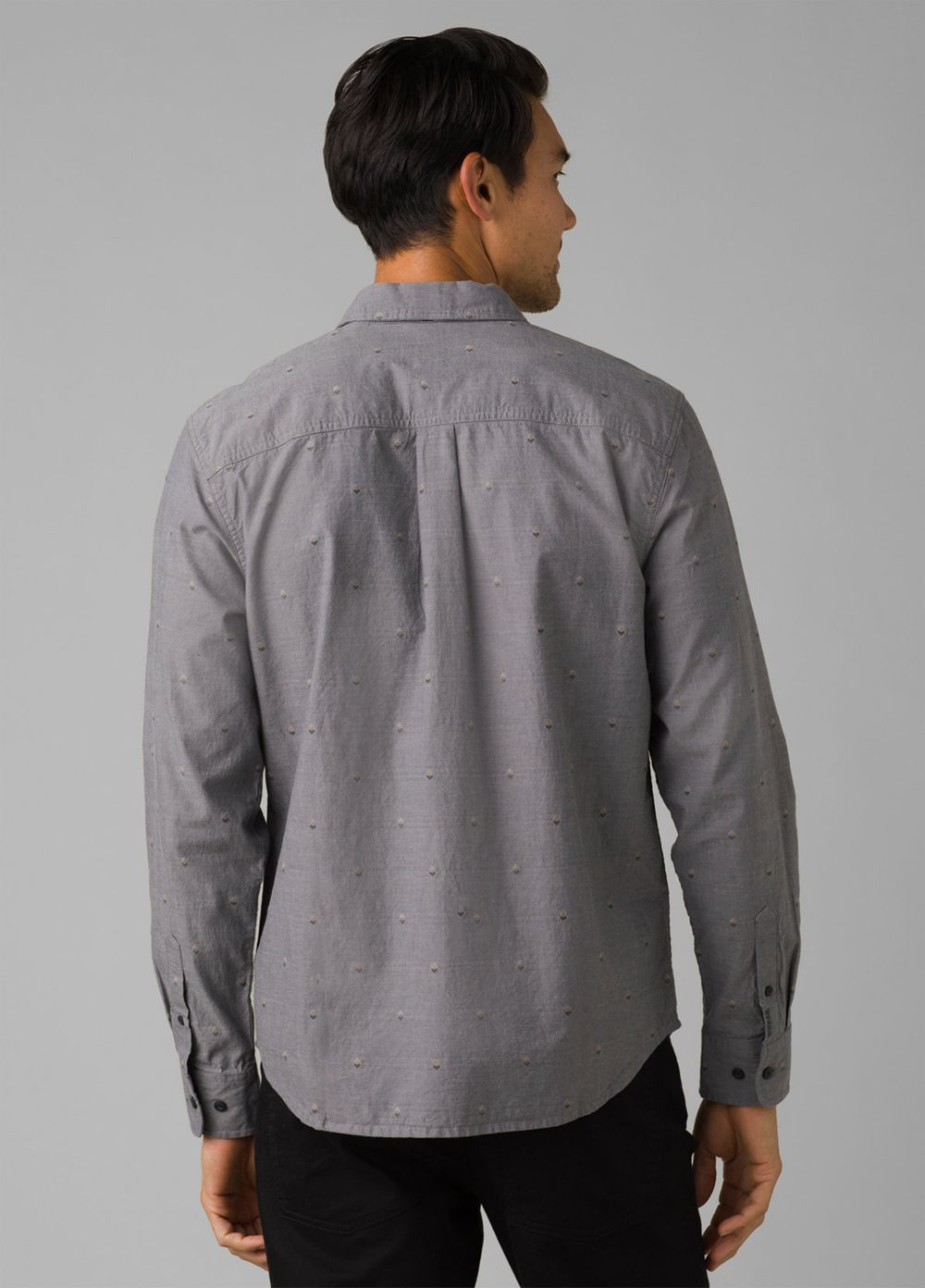 Grey Men's PrAna Lewisville Shirts | 25679-SRPH