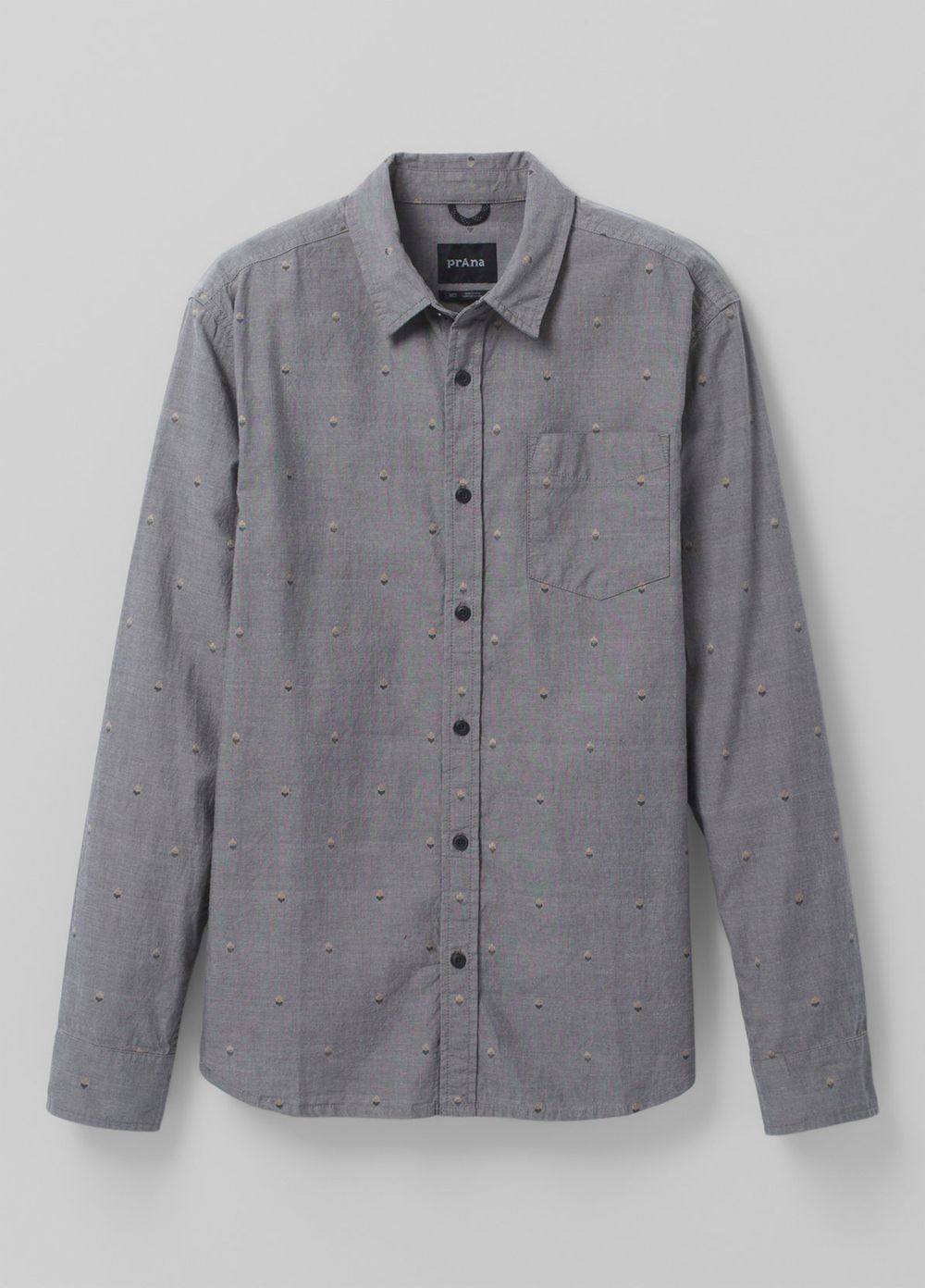 Grey Men's PrAna Lewisville Shirts | 25679-SRPH