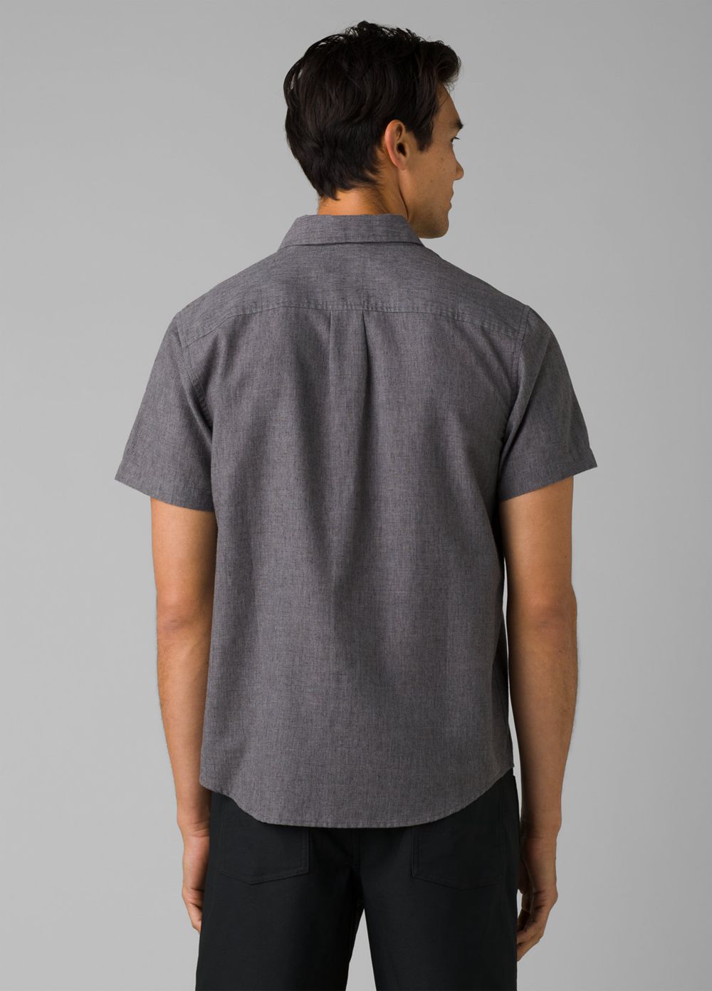 Grey Men's PrAna Lindores Shirts | 60743-OFDK