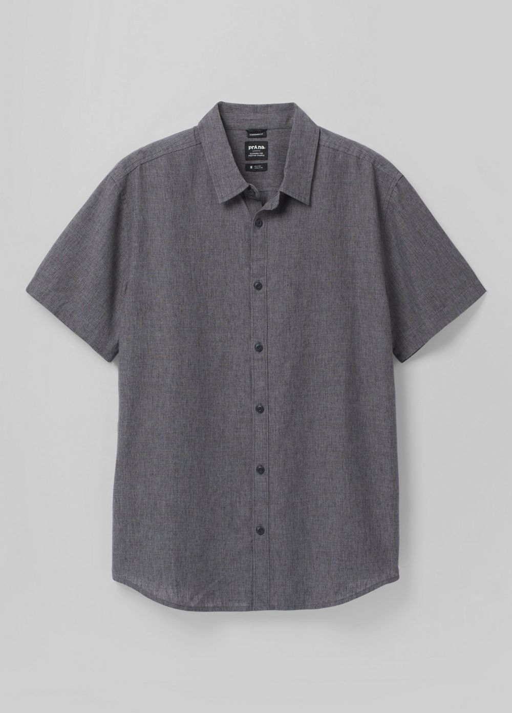 Grey Men's PrAna Lindores Shirts | 60743-OFDK