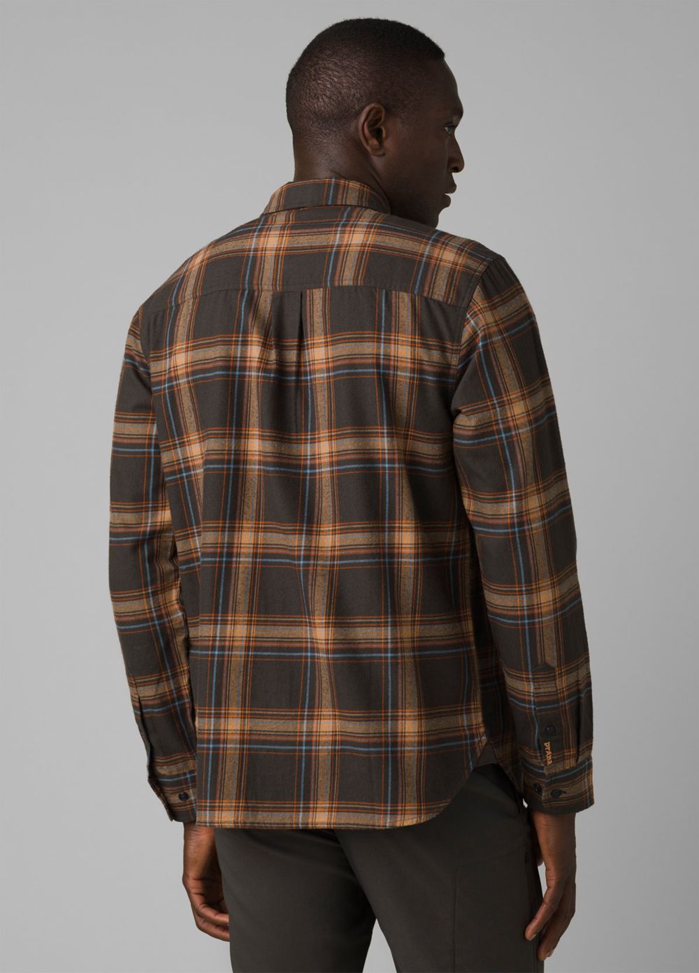 Grey Men's PrAna Los Feliz Flannel Shirts | 28963-DZCG