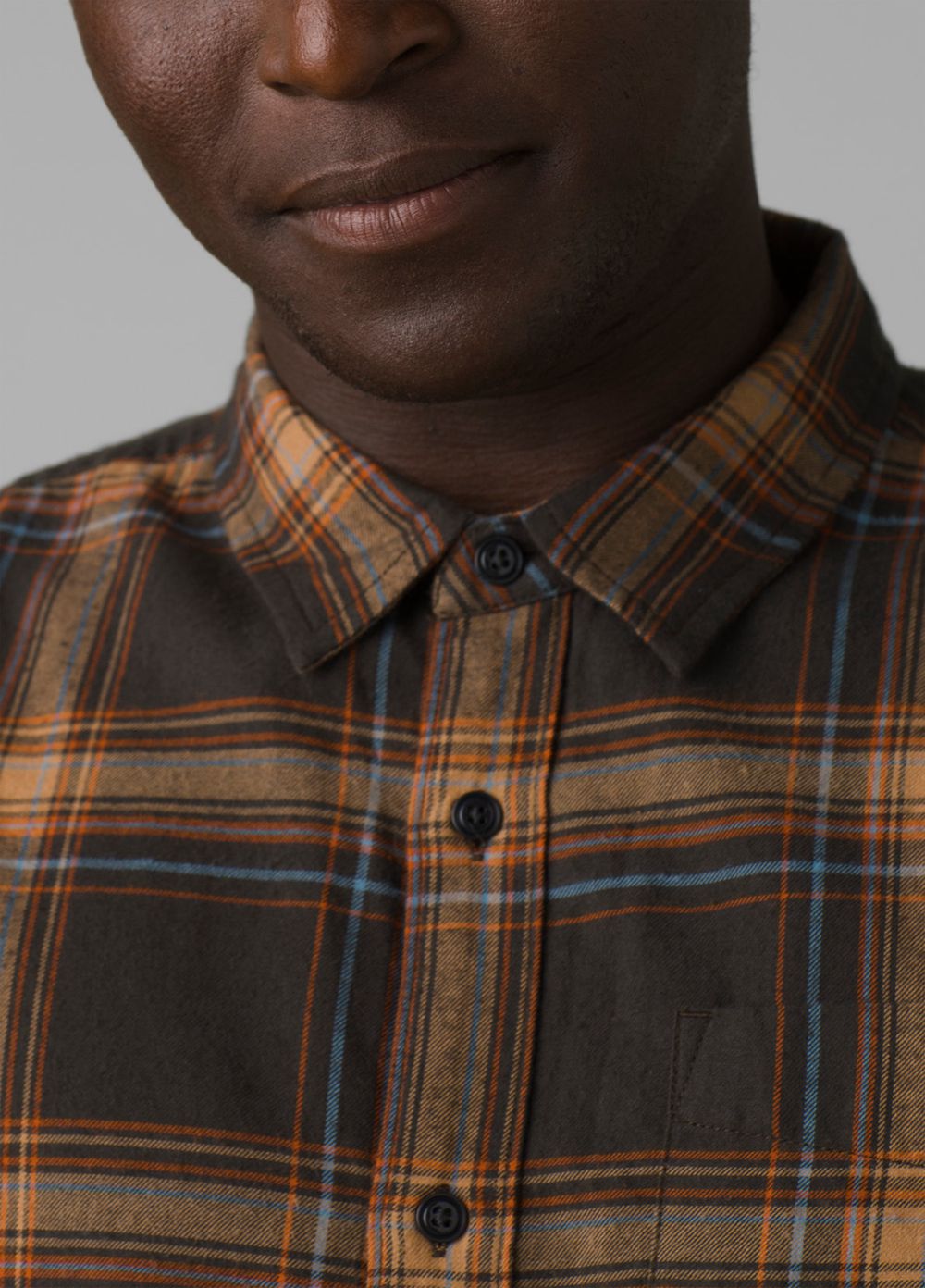 Grey Men's PrAna Los Feliz Flannel Shirts | 28963-DZCG