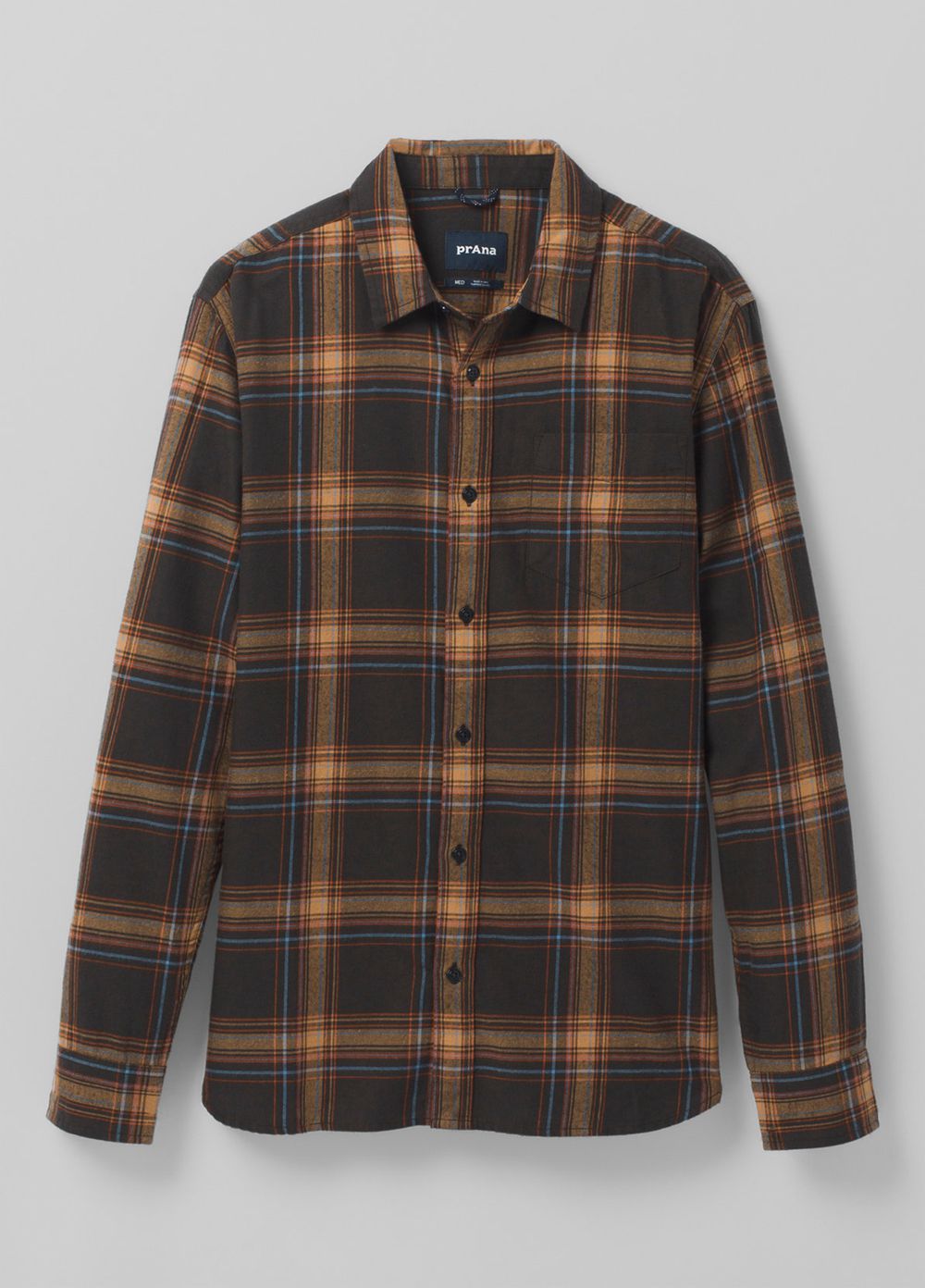 Grey Men's PrAna Los Feliz Flannel Shirts | 28963-DZCG