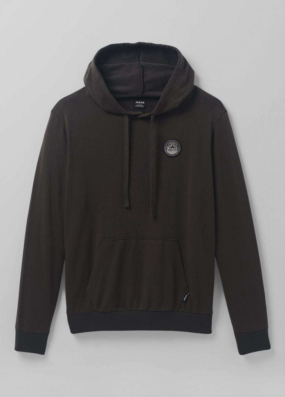 Grey Men's PrAna Patch Hoodie | 05826-XQWE