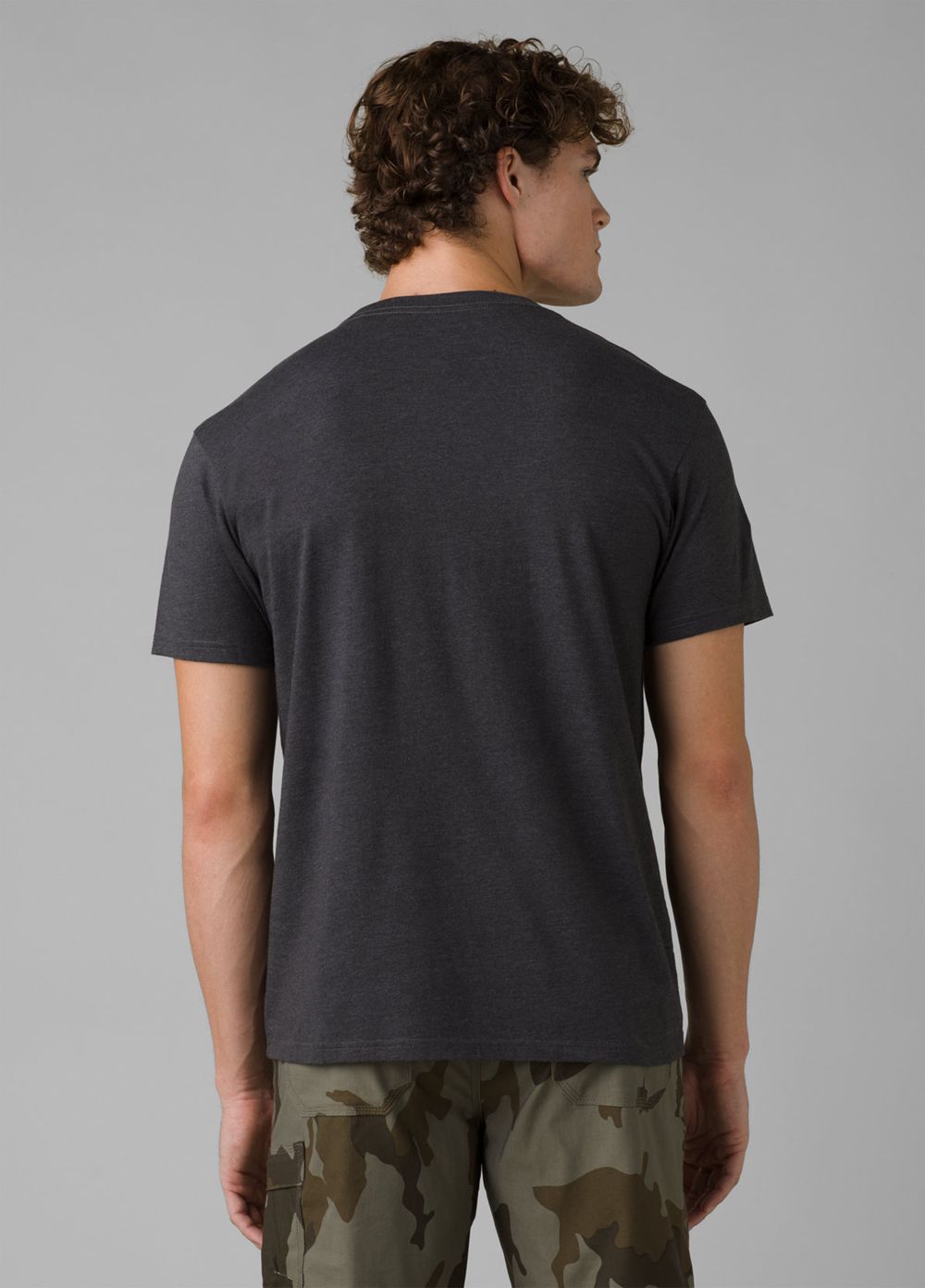 Grey Men's PrAna Patch Print T-Shirts | 62473-MULG