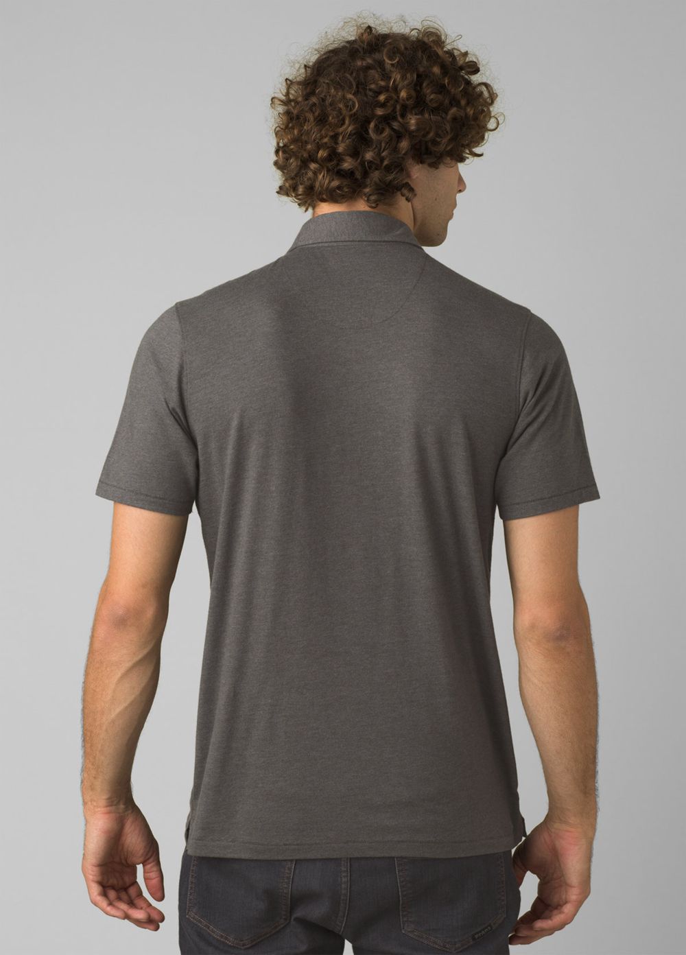 Grey Men's PrAna Polo Shirts | 76901-LTIU