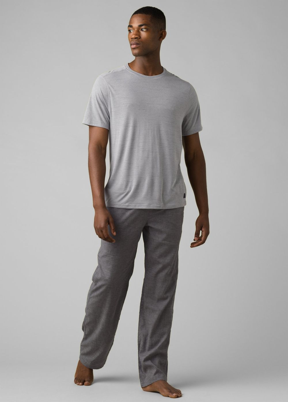 Grey Men's PrAna Prospect Heights Crew T-Shirts | 87365-LBXU