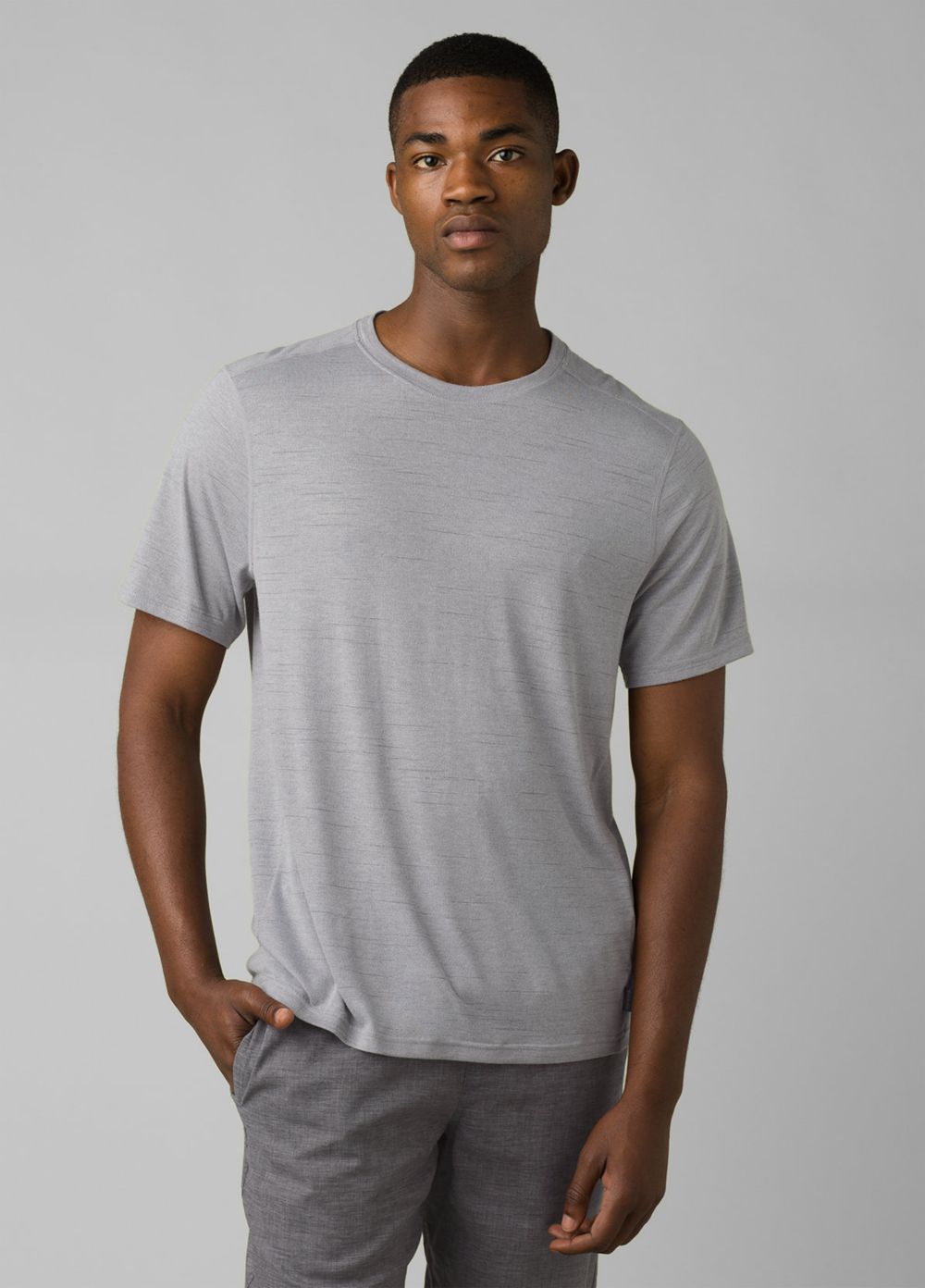 Grey Men\'s PrAna Prospect Heights Crew T-Shirts | 87365-LBXU