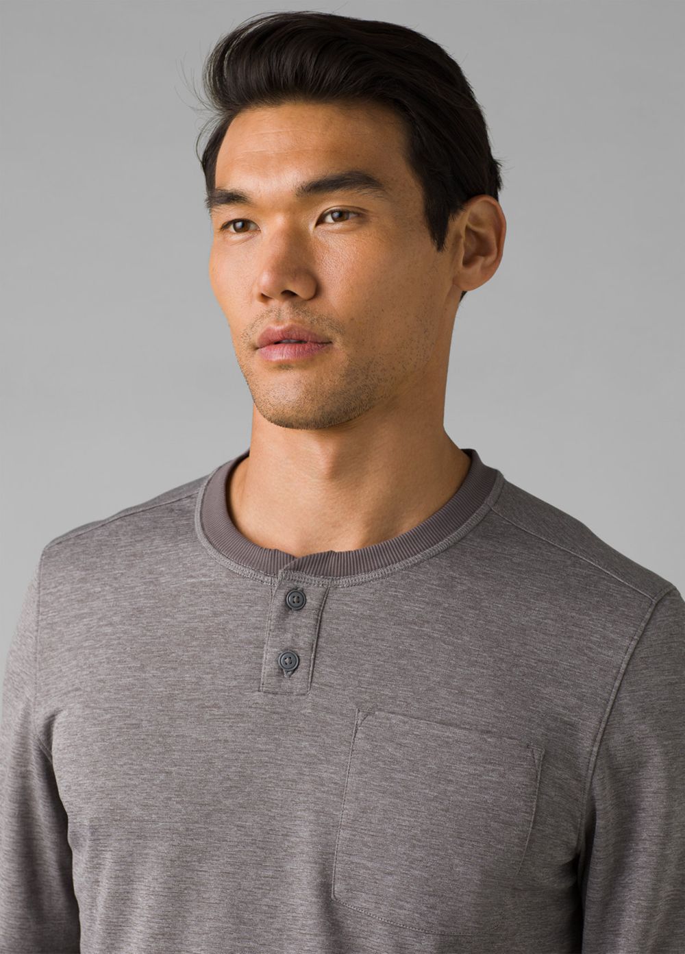 Grey Men's PrAna Sol Defender Henley T-Shirts | 83267-UEOY