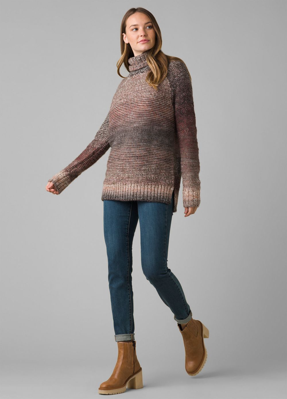 Grey Women's PrAna Autum Rein Tunic Sweaters | 16580-KCMO