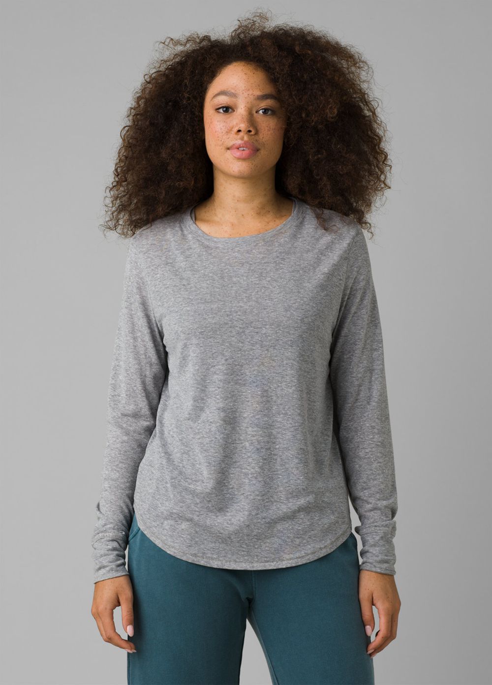 Grey Women\'s PrAna Cozy Up Long Sleeve T-Shirts | 69085-RZJN