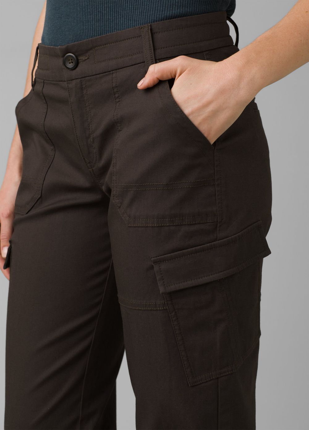 Grey Women's PrAna Elle Cargo Pants | 79125-VWSI