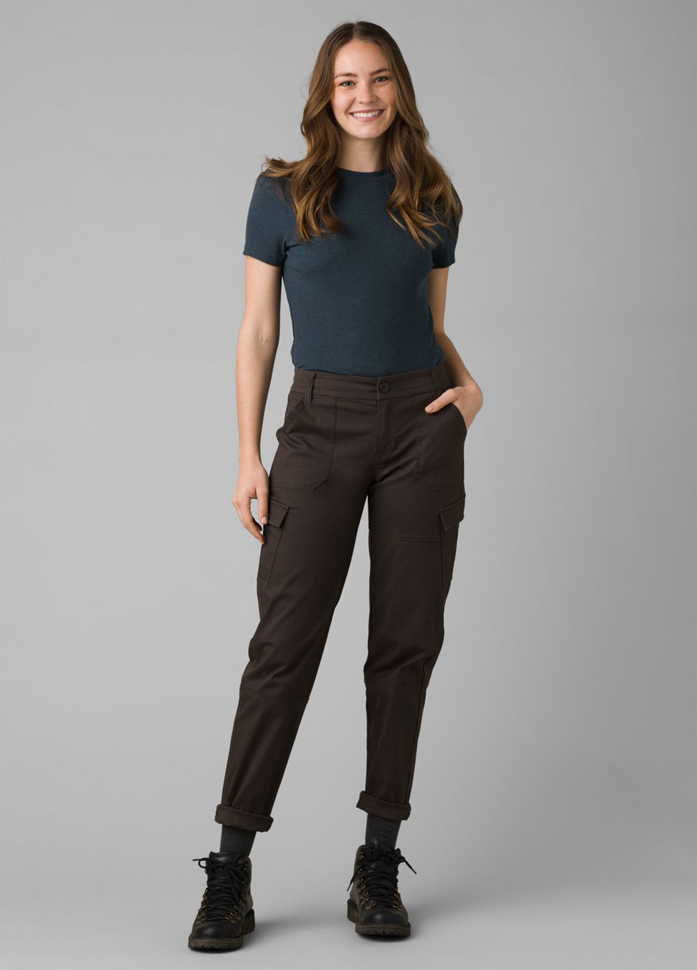 Grey Women's PrAna Elle Cargo Pants | 79125-VWSI