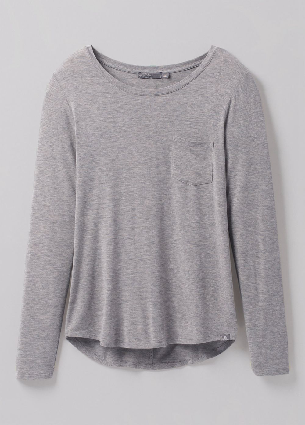 Grey Women's PrAna Foundation Long Sleeve Crew T-Shirts | 15873-YBOZ