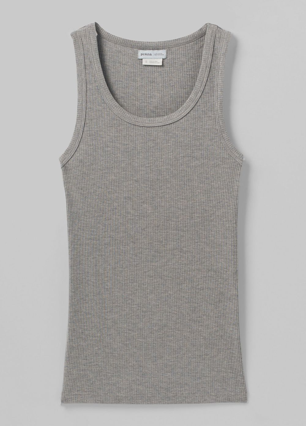 Grey Women's PrAna Foundation Rib Tank Top | 83541-OTPS