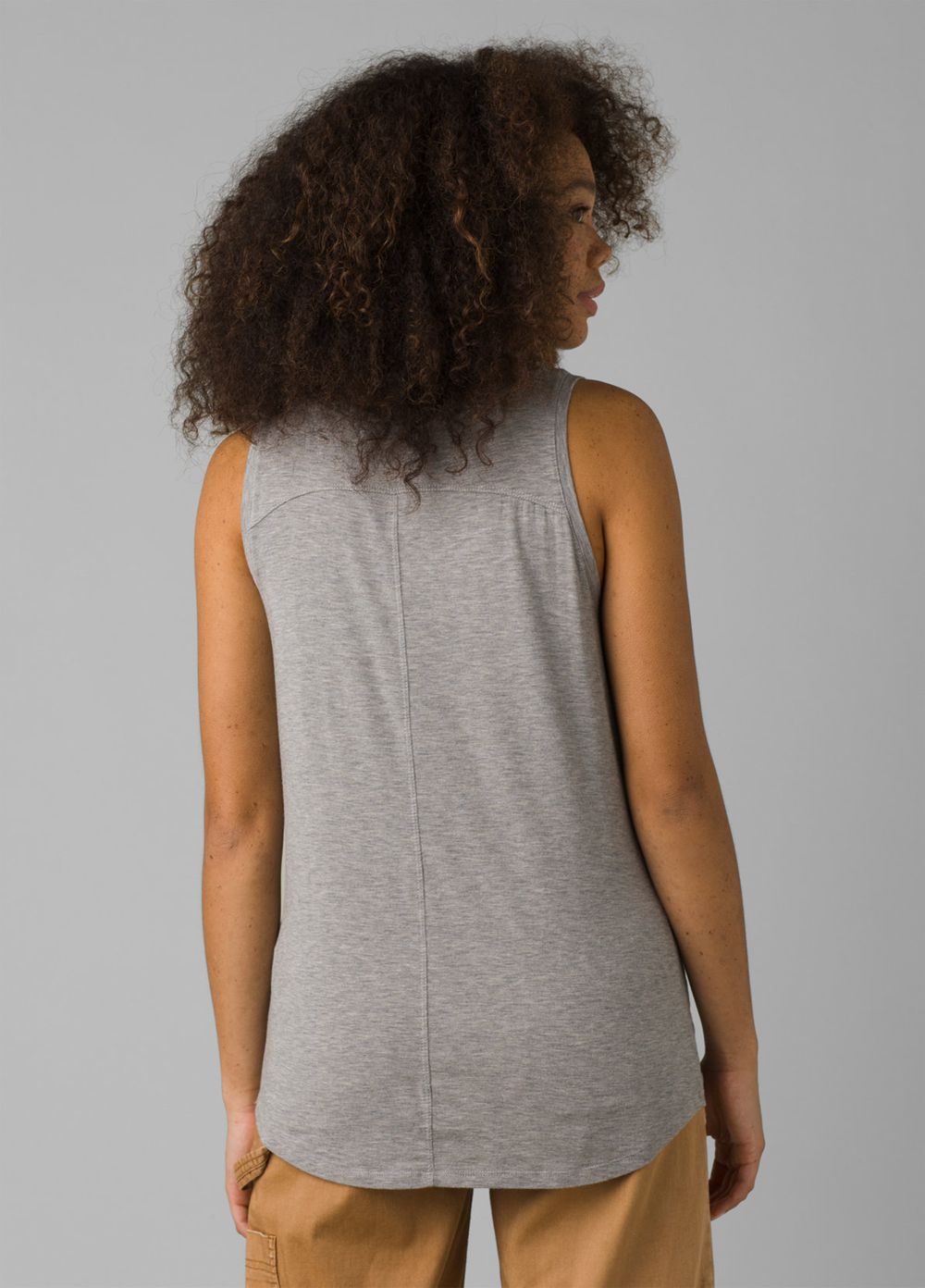 Grey Women's PrAna Foundation Scoop Neck Tank Top | 50681-OWSL