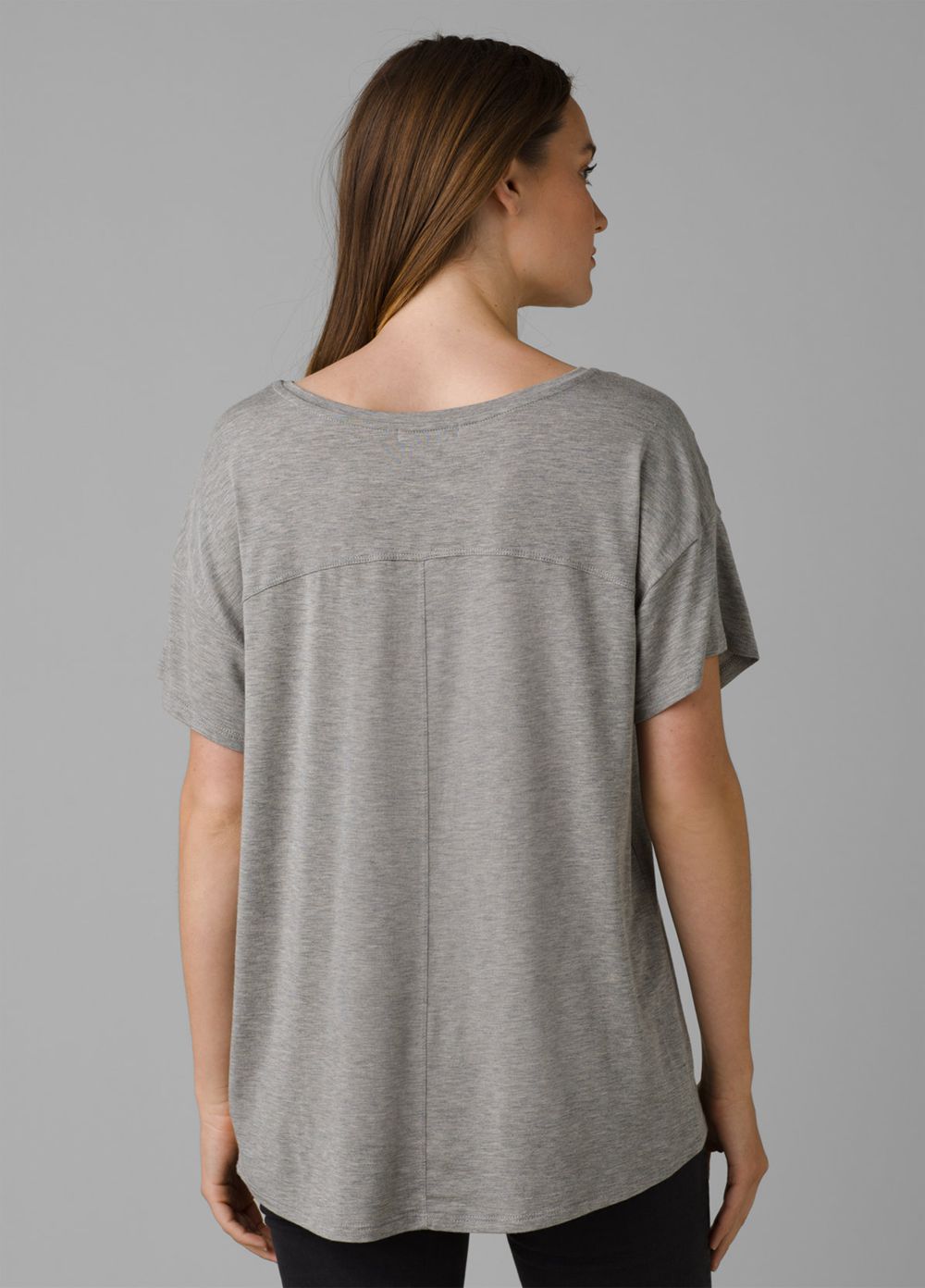 Grey Women's PrAna Foundation Slouch T-Shirts | 73481-WXBG